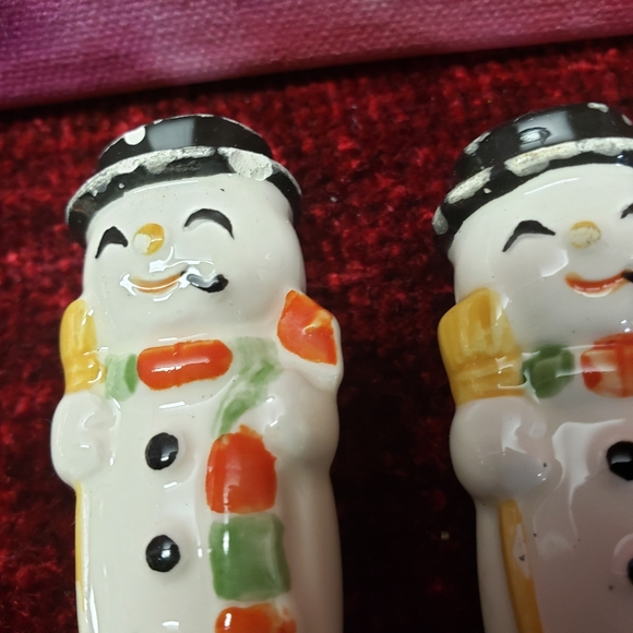 6 Vintage Snowmen butter spreads - Picture 4 of 4